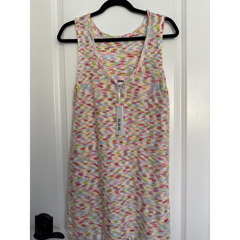 MSRP $120 ✨ 525 America Sleeveless Fringe Knit Sweater Dress – Size M fits S-M✨ - Picture 5 of 7